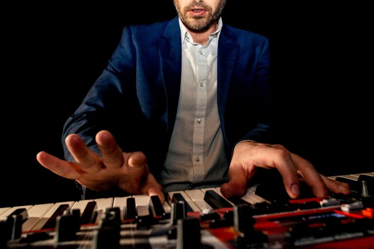 Live keyboardist performing at a corporate event with Big Easy Entertainment in New Orleans